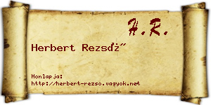 Herbert Rezső névjegykártya